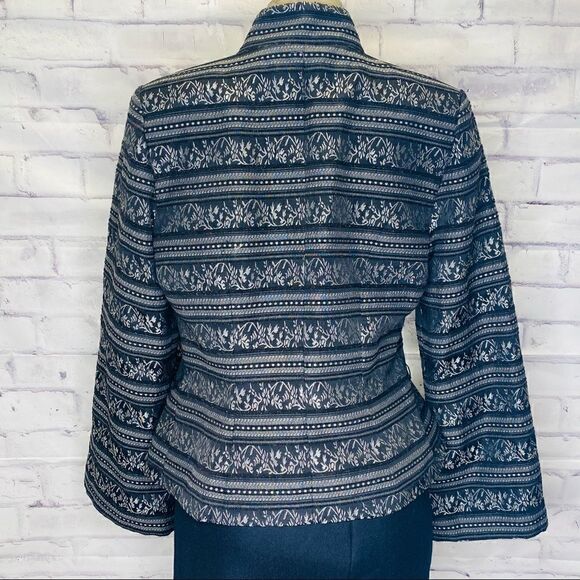 JS Boutique SBlazer Black & Silver w/ Glitter Accents Jacket - Picture 4 of 10